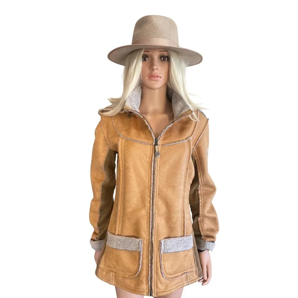 NWT Kuhl Large Dani Sherpa Lined Jacket MSRP$299 Tan NEW - Picture 12 of 13